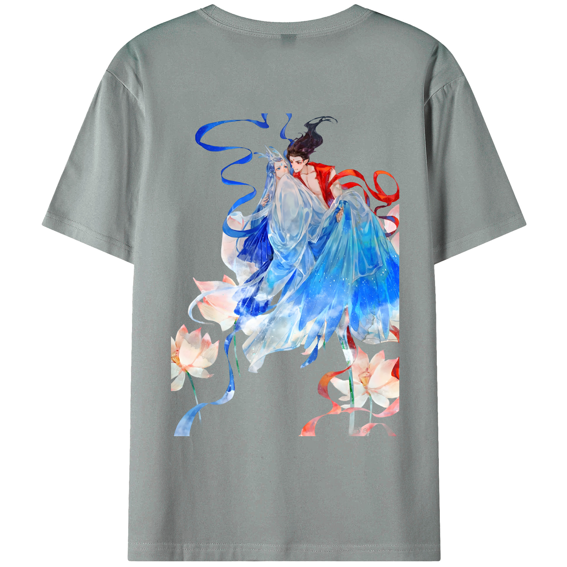 （画像用） Ne Zha 2 ナタ 魔童の大暴れ 綿100％ メンズ半袖Tシャツ（バックプリント） 通気性